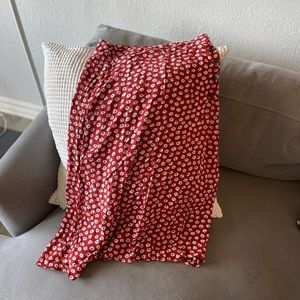 Faithfull the Brand Red Midi Skirt